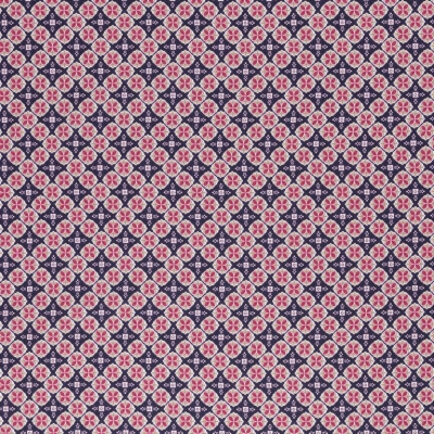 Baumwolle | JULIA Rauten Blumen | lila rosa